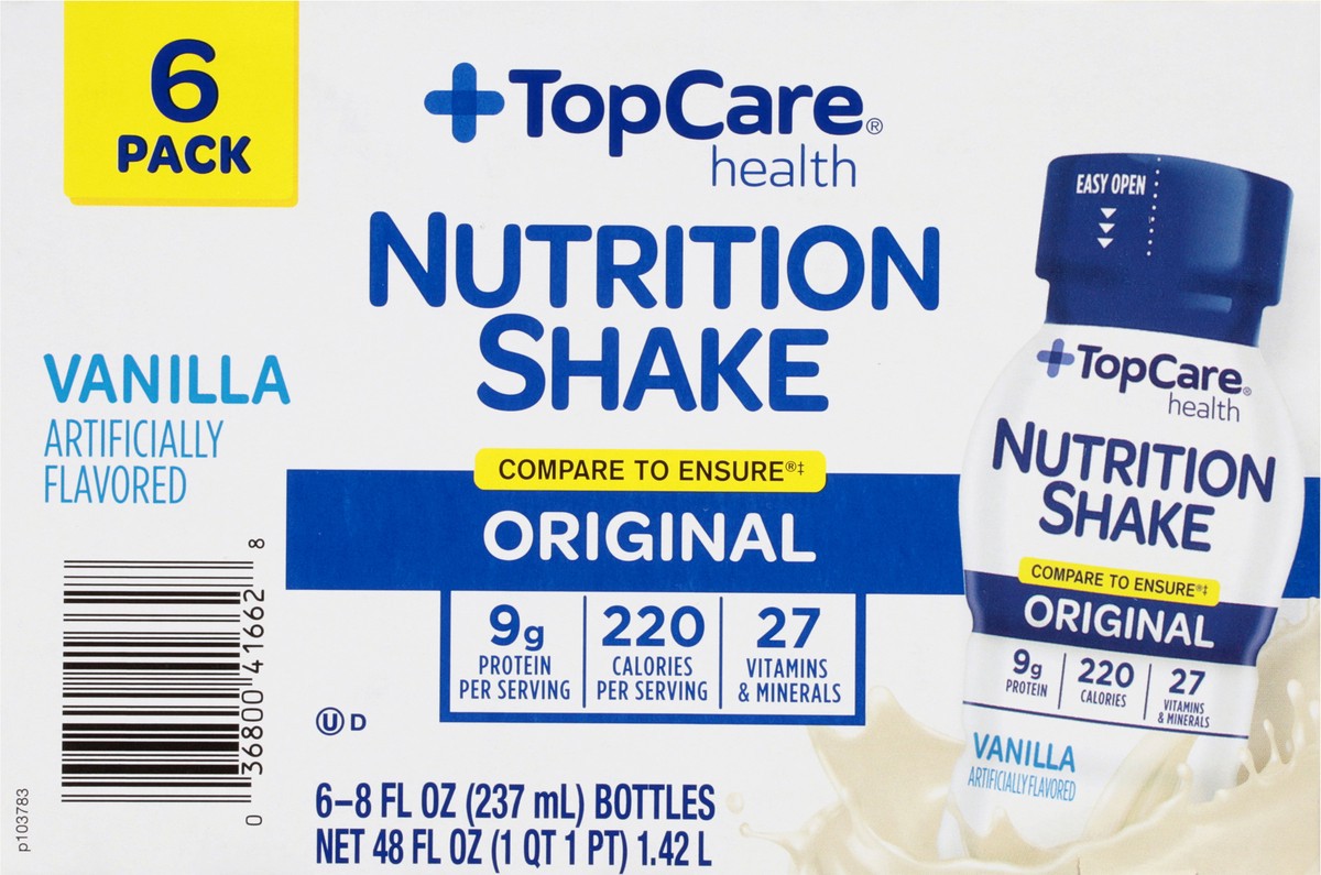 slide 5 of 9, TopCare Health Original Vanilla Nutrition Shake - 6 ct, 6 ct