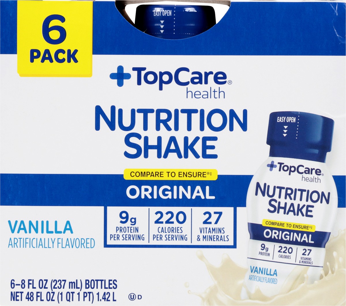 slide 2 of 9, TopCare Health Original Vanilla Nutrition Shake - 6 ct, 6 ct