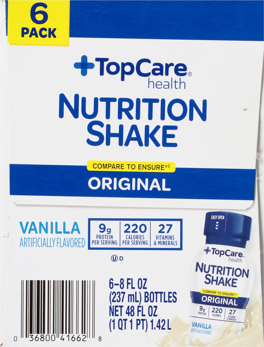 slide 4 of 9, TopCare Health Original Vanilla Nutrition Shake - 6 ct, 6 ct