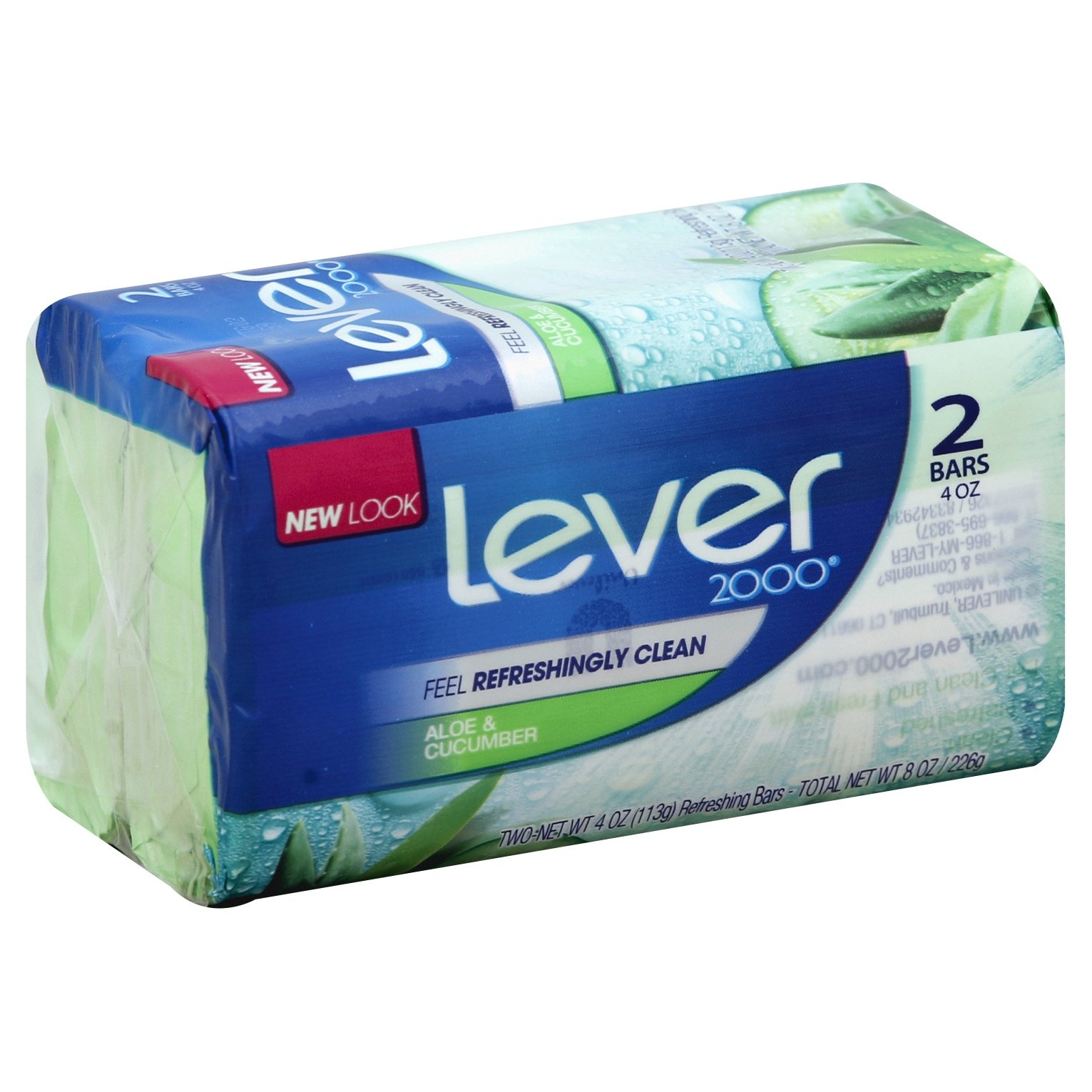 slide 1 of 6, Lever 2000 Aloe & Cucumber Soap, 2 ct; 4 oz