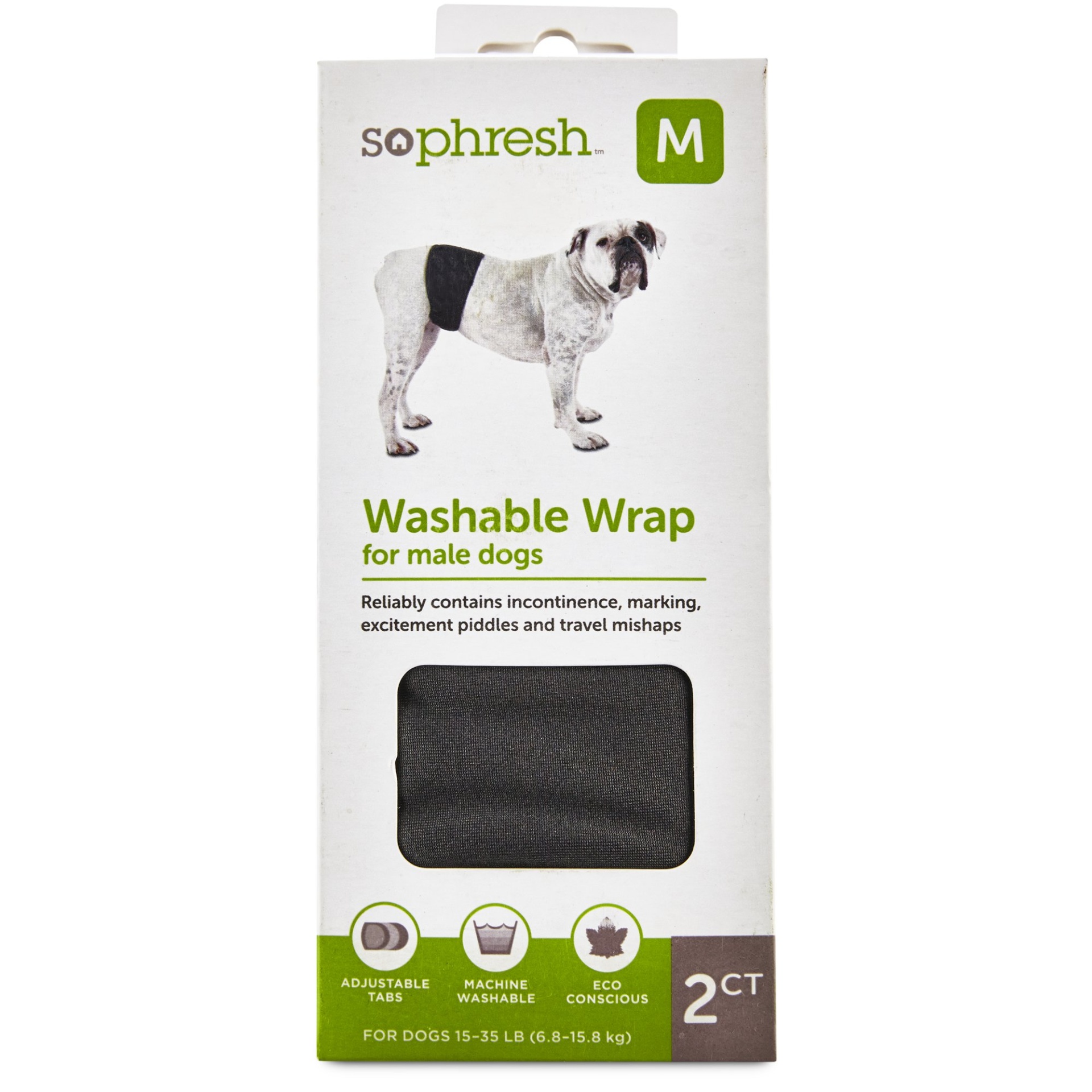 slide 1 of 1, So Phresh Washable Wrap for Male Dogs 2pk, MED