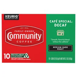 Community Coffee Café Special Decaf Medium-Dark Roast Keurig K-Cup Pods - 10 ct