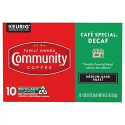 Community Coffee Café Special Decaf Medium-Dark Roast Keurig K-Cup Pods - 10 ct