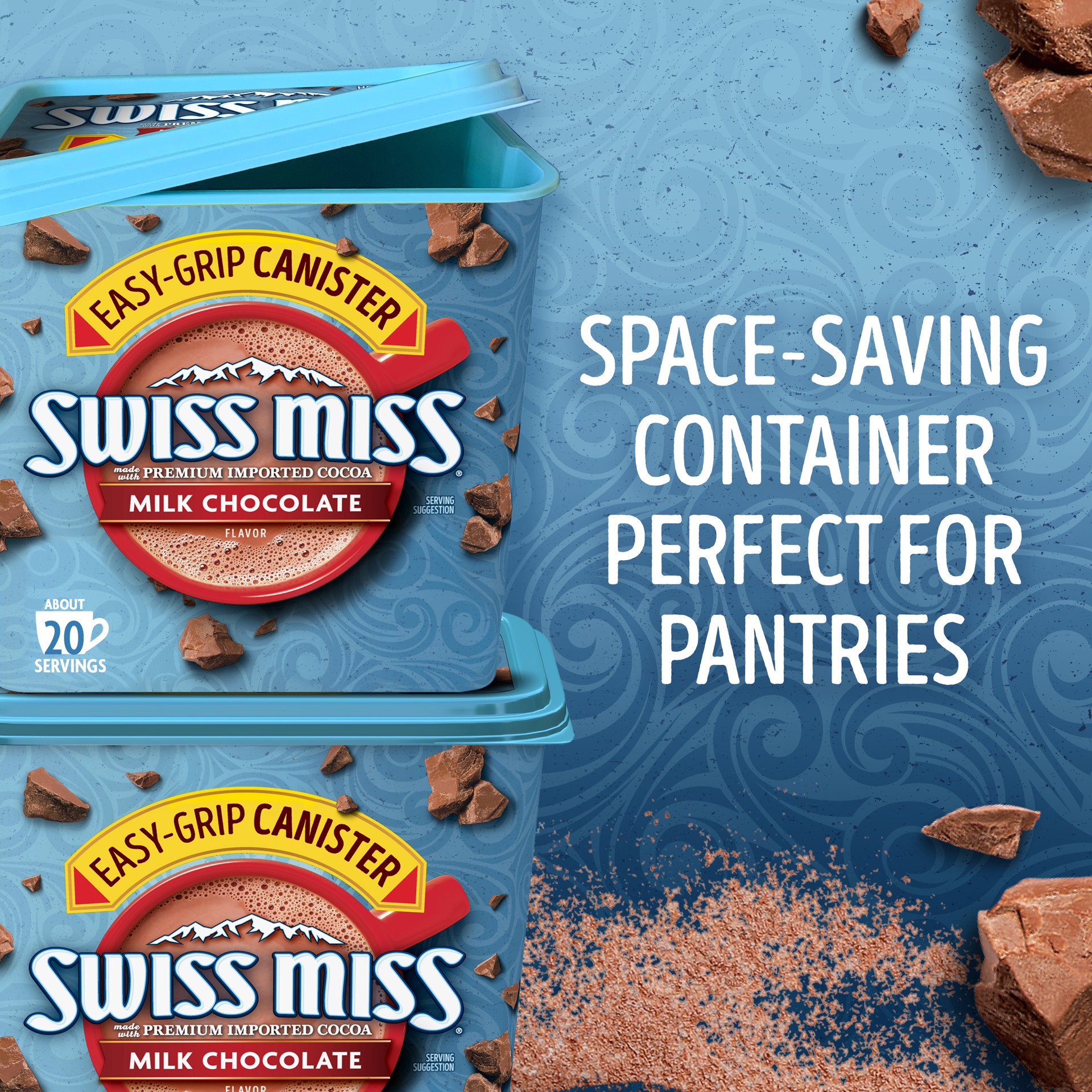 slide 3 of 5, Swiss Miss Milk Chocolate Flavored Hot Cocoa Mix, 22.23 oz. Canister, 22.23 oz