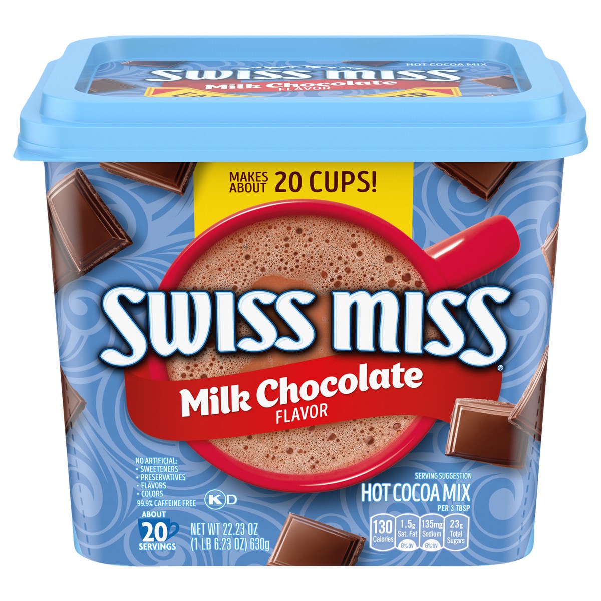 slide 1 of 5, Swiss Miss Milk Chocolate Flavored Hot Cocoa Mix, 22.23 oz. Canister, 22.23 oz