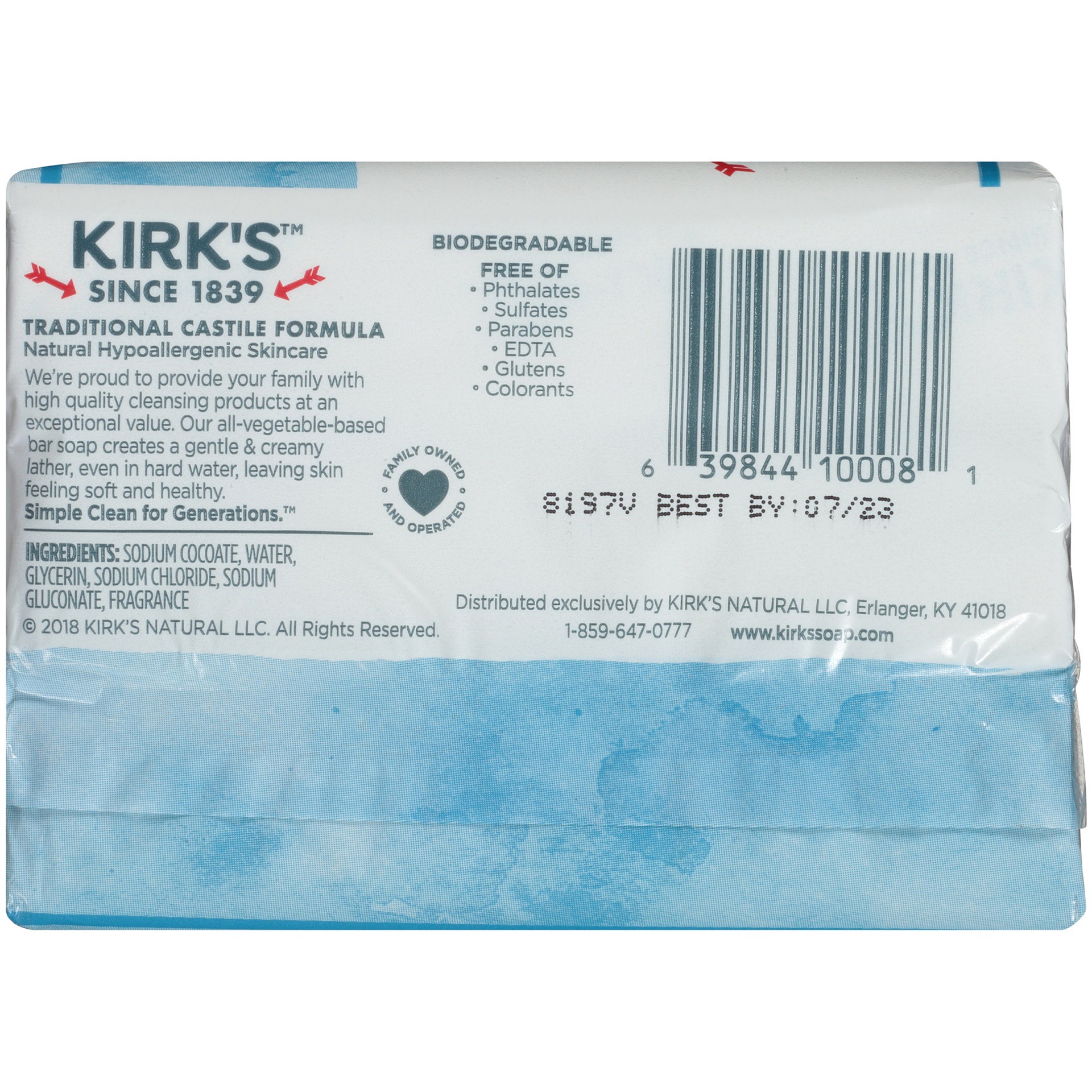 slide 5 of 7, Kirk's Original Fresh Scent Gentle Castile Soap 3 - 4.0 oz Bars, 3 ct