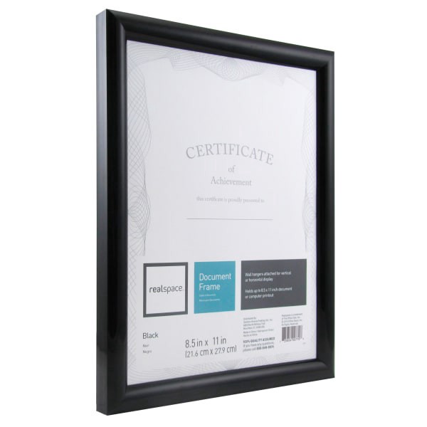slide 3 of 3, Realspace Photo/Document Frame, Plastic, 8-1/2'' X 11'', Black, 1 ct