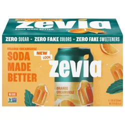 Zevia Zero Sugar Orange Creamsicle Soda - 6 x 12 fl oz