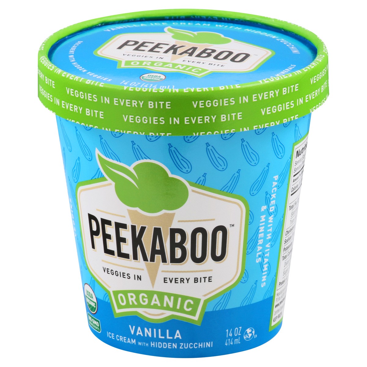 slide 2 of 12, Peekaboo Organic Vanilla Ice cream 14 oz, 14 oz