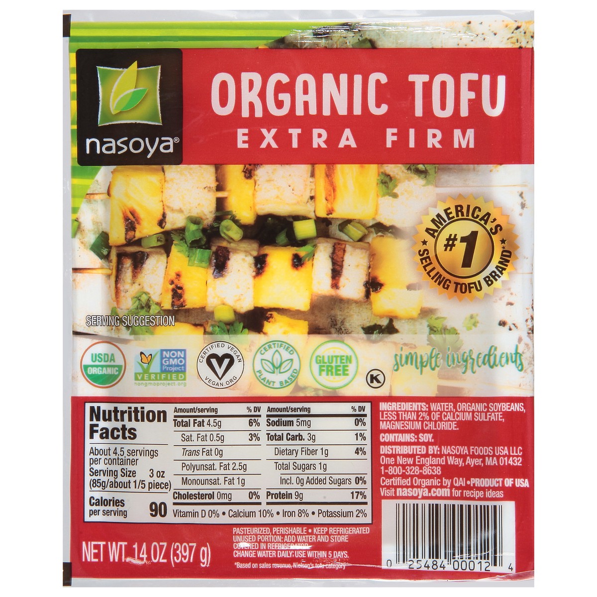 slide 1 of 9, Nasoya Extra Firm Organic Tofu 14 oz, 14 oz