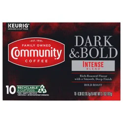 Community Coffee Dark & Bold Intense Blend Dark Roast Keurig K-Cup Pods, 10 ct