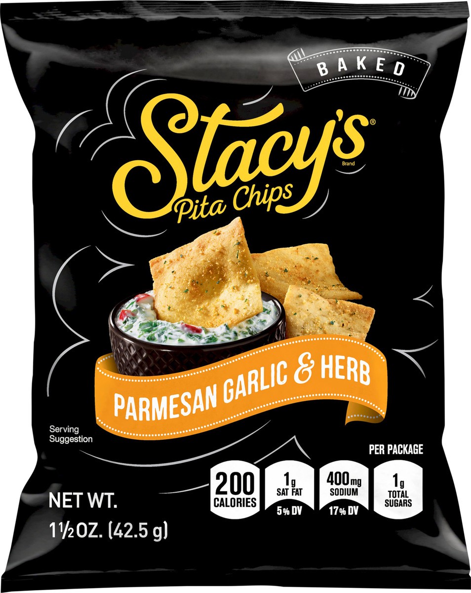 slide 3 of 6, Stacy's Baked Pita Chips Parmesan Garlic and Herb 1-1/2 Oz, 1.5 oz