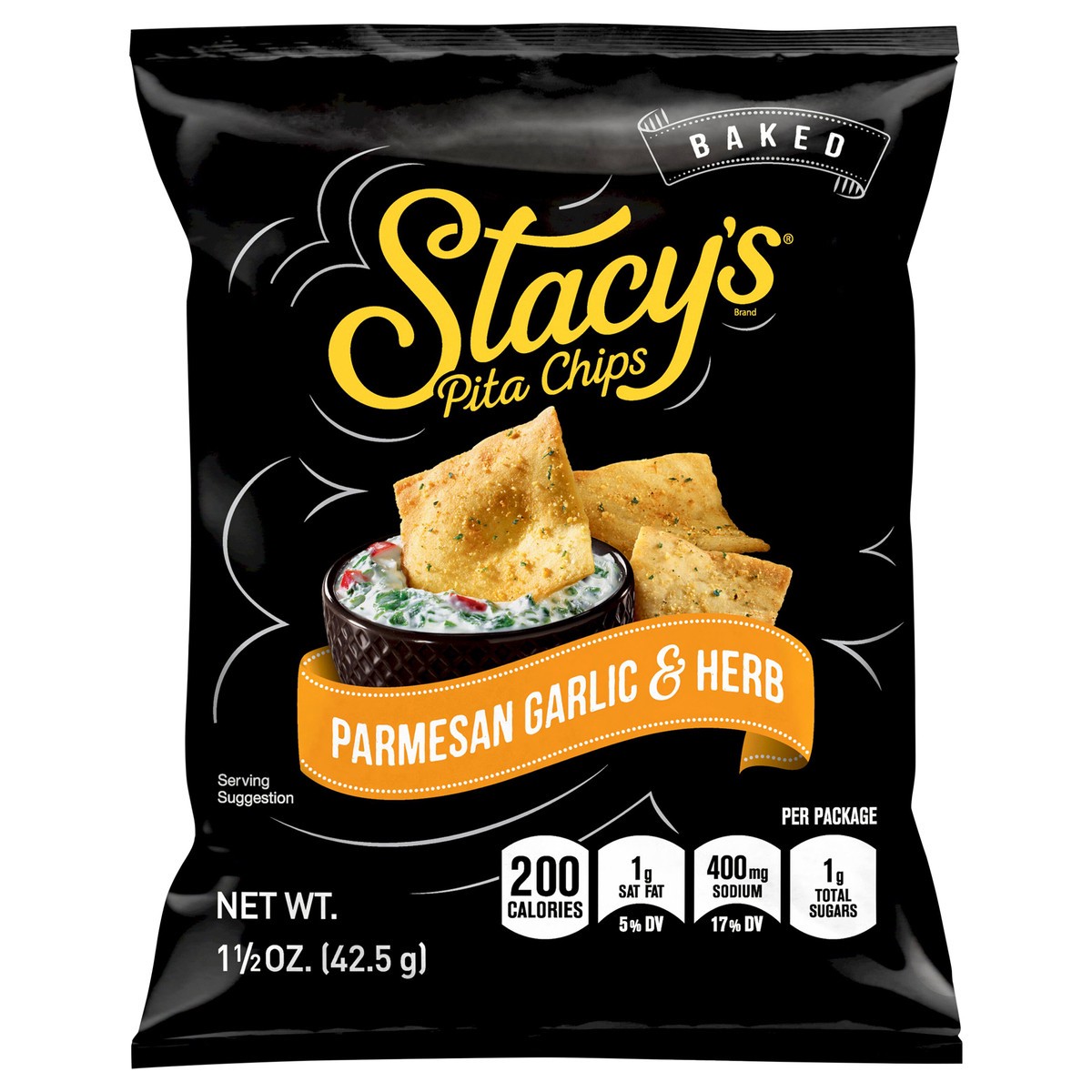 slide 1 of 6, Stacy's Baked Pita Chips Parmesan Garlic and Herb 1-1/2 Oz, 1.5 oz