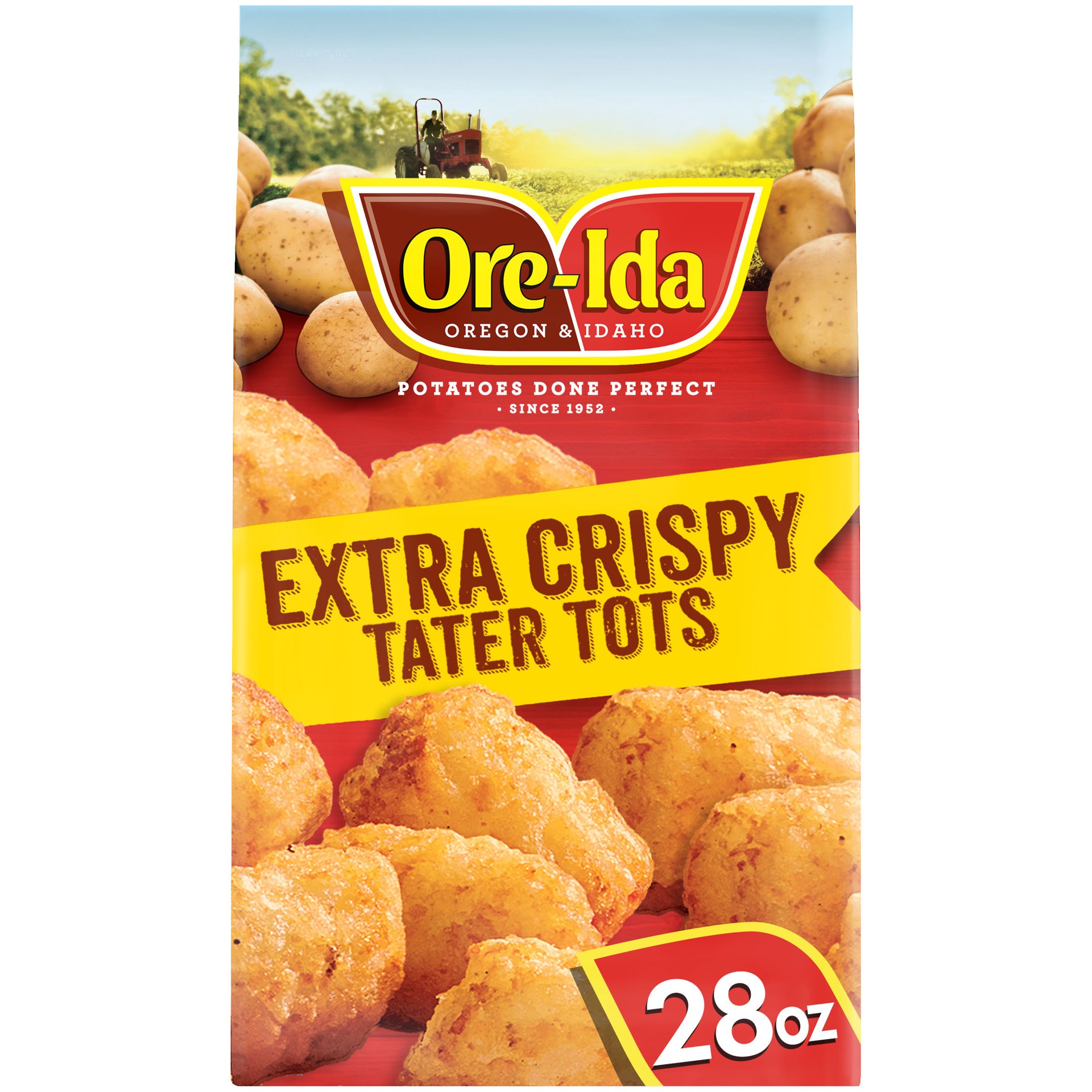 slide 1 of 5, Ore-Ida Extra Crispy Tater Tots Seasoned Shredded Frozen Potatoes, 28 oz Bag, 28 oz