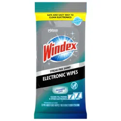 Windex Electronics Wipes, Pre-Moistened, Provides Streak-Free Shine, 25 Count