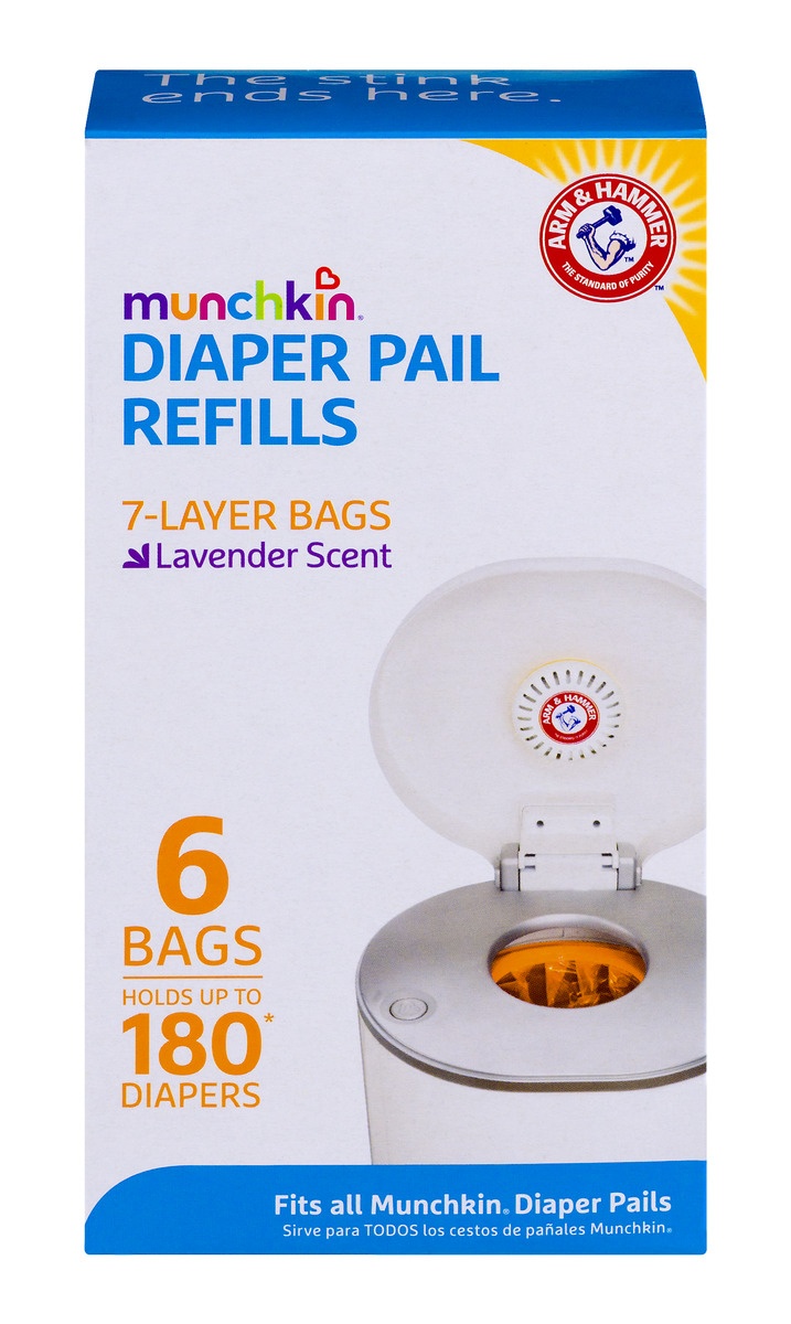 slide 1 of 1, Munchkin Diaper Pail Refill Bags, 1 ct