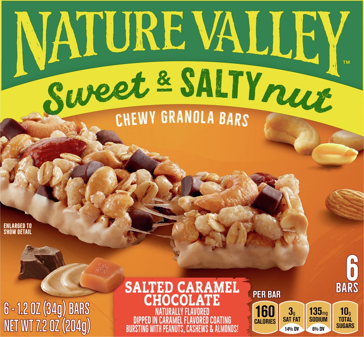 slide 2 of 12, Nature Valley Granola Bars, Sweet Salty Nut, Salted Caramel Chocolate, 6 ct, 6 ct