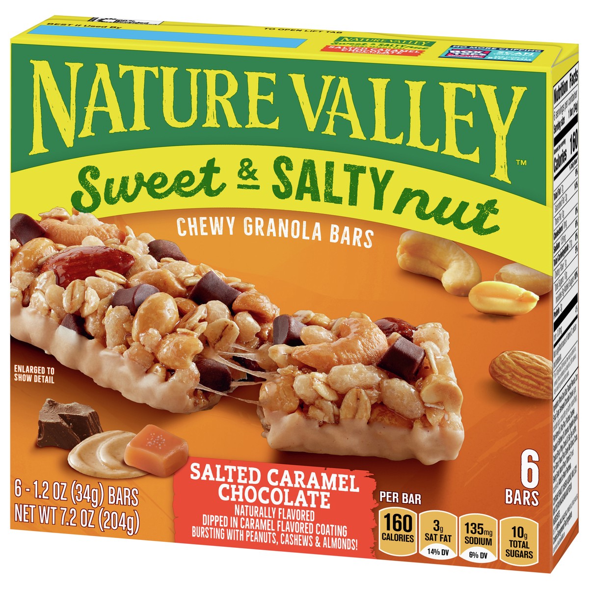 slide 8 of 12, Nature Valley Granola Bars, Sweet Salty Nut, Salted Caramel Chocolate, 6 ct, 6 ct