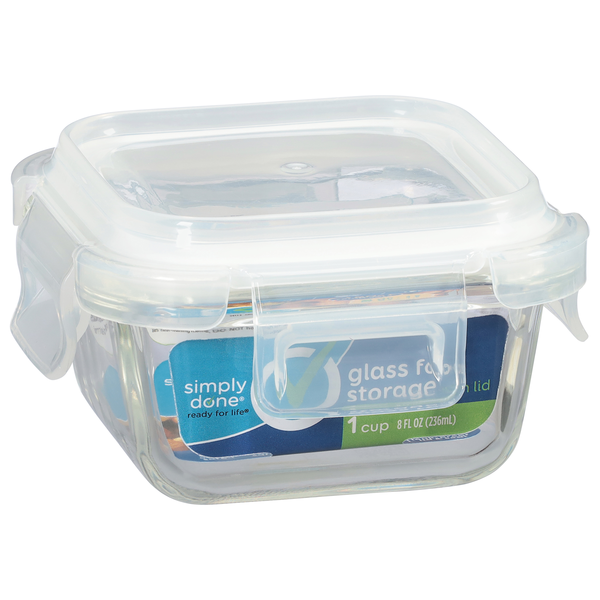 slide 1 of 1, Simply Done 1 Cup Glass Food Storage with Lid 1 ea, 1 ct