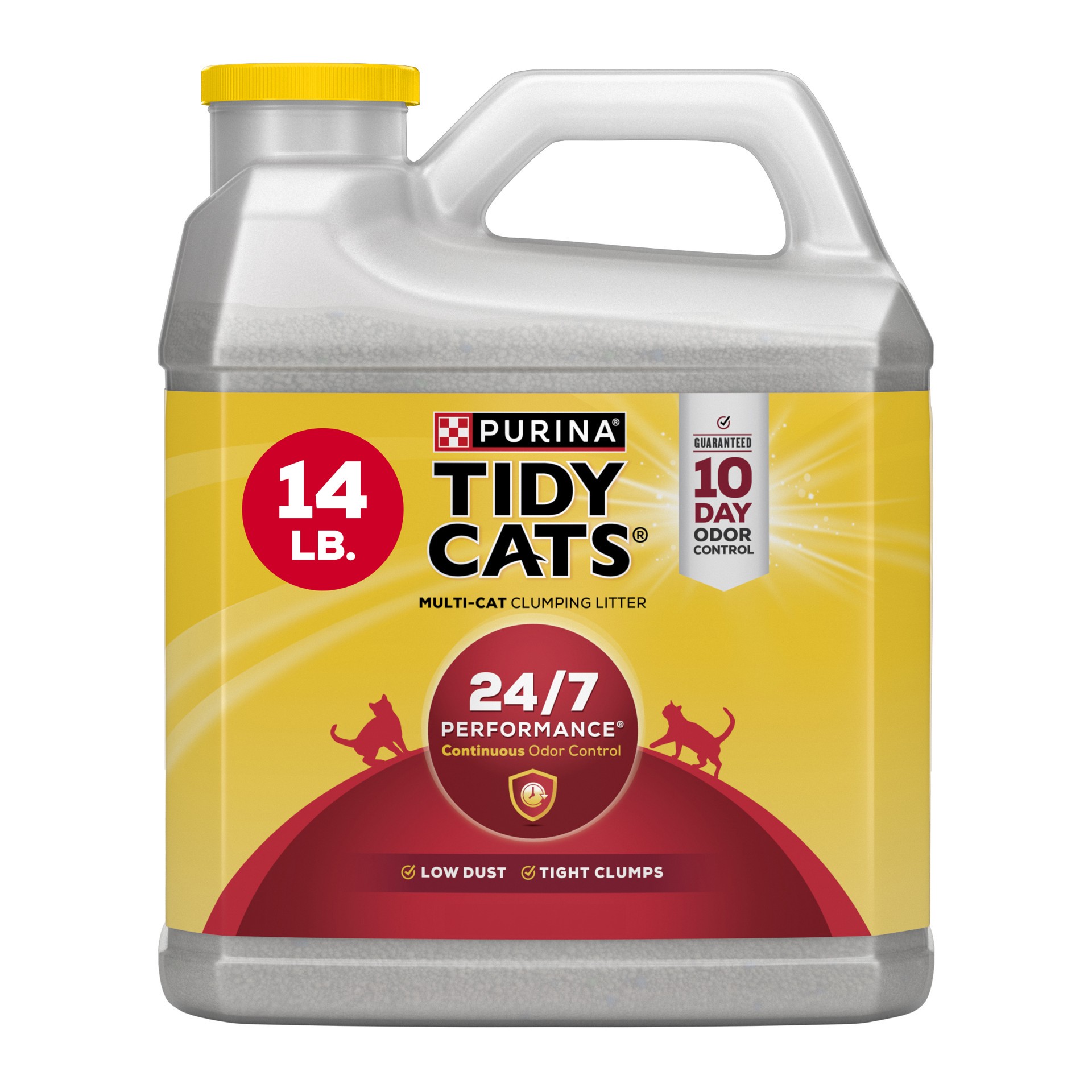 slide 1 of 9, Tidy Cats Purina Tidy Cats Clumping Cat Litter, 24/7 Performance Multi Cat Litter, 14 lb