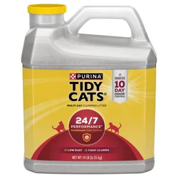 Tidy Cats Purina Tidy Cats Clumping Cat Litter, 24/7 Performance Multi Cat Litter - 14 lb. Jug