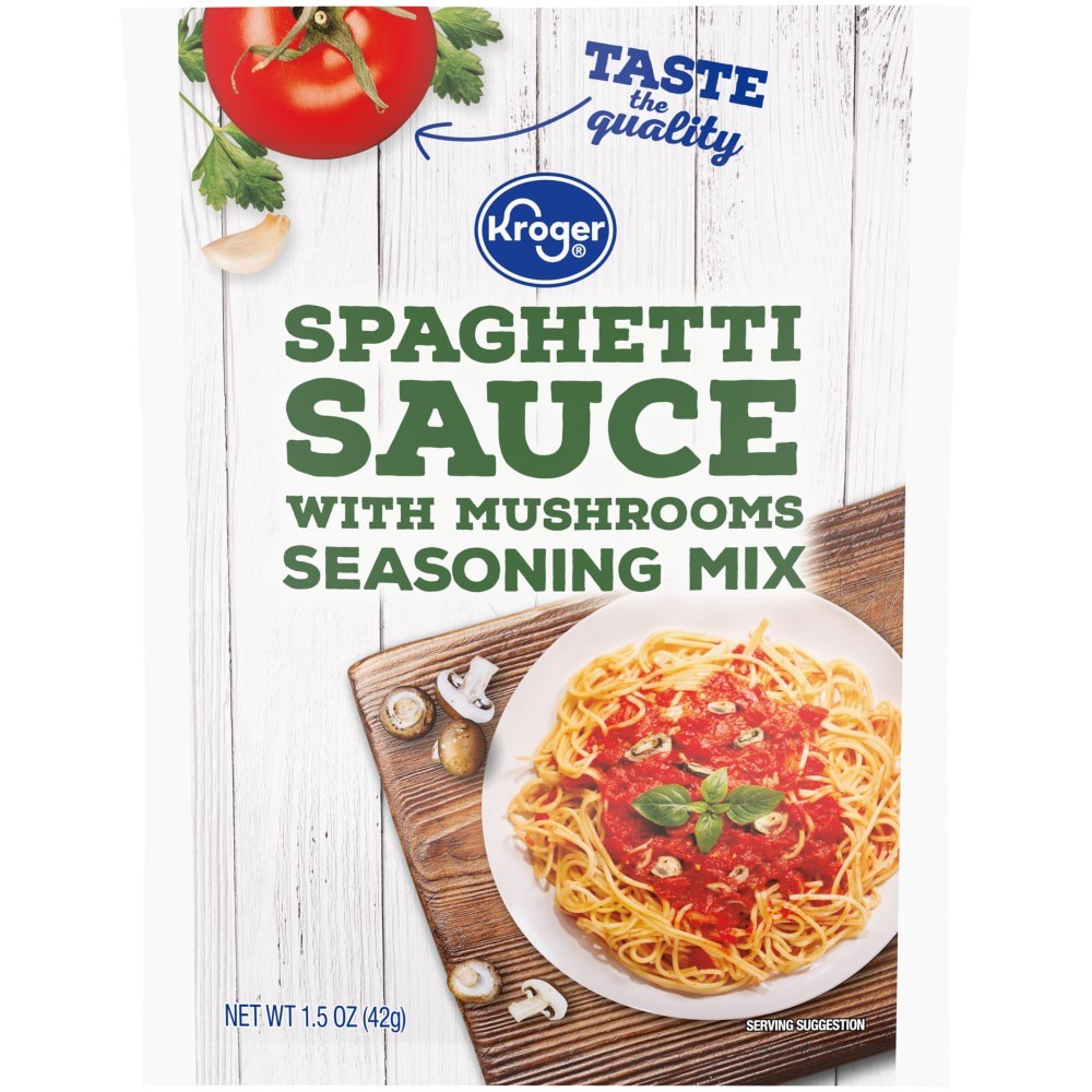 slide 1 of 1, Kroger Spaghetti Sauce Mix With Mushrooms, 1.5 oz