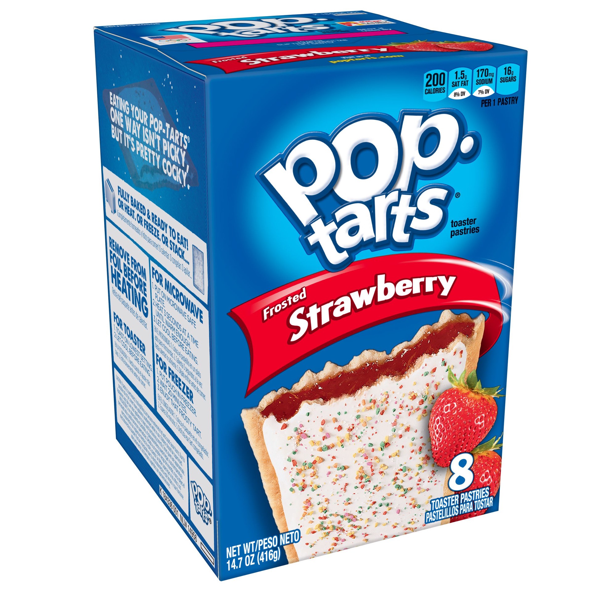 slide 1 of 2, Kellogg's Pop-Tarts Breakfast Toaster Pastries, Frosted Strawberry, 14.7 oz