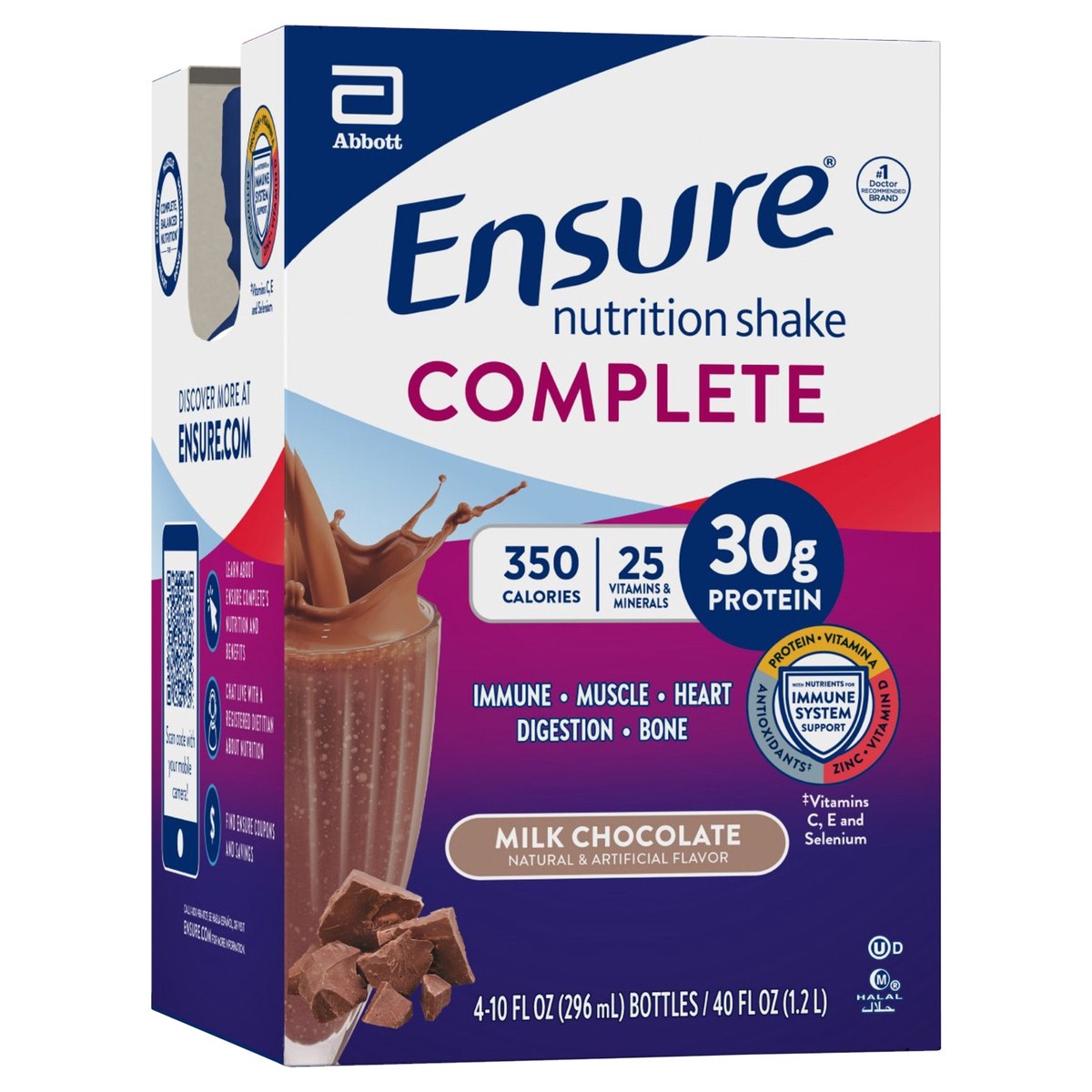 slide 10 of 10, Ensure Complete 4 Pack Milk Chocolate Nutrition Shake 4 10 fl oz Bottle 4 ea Box, 4 ct; 10 oz