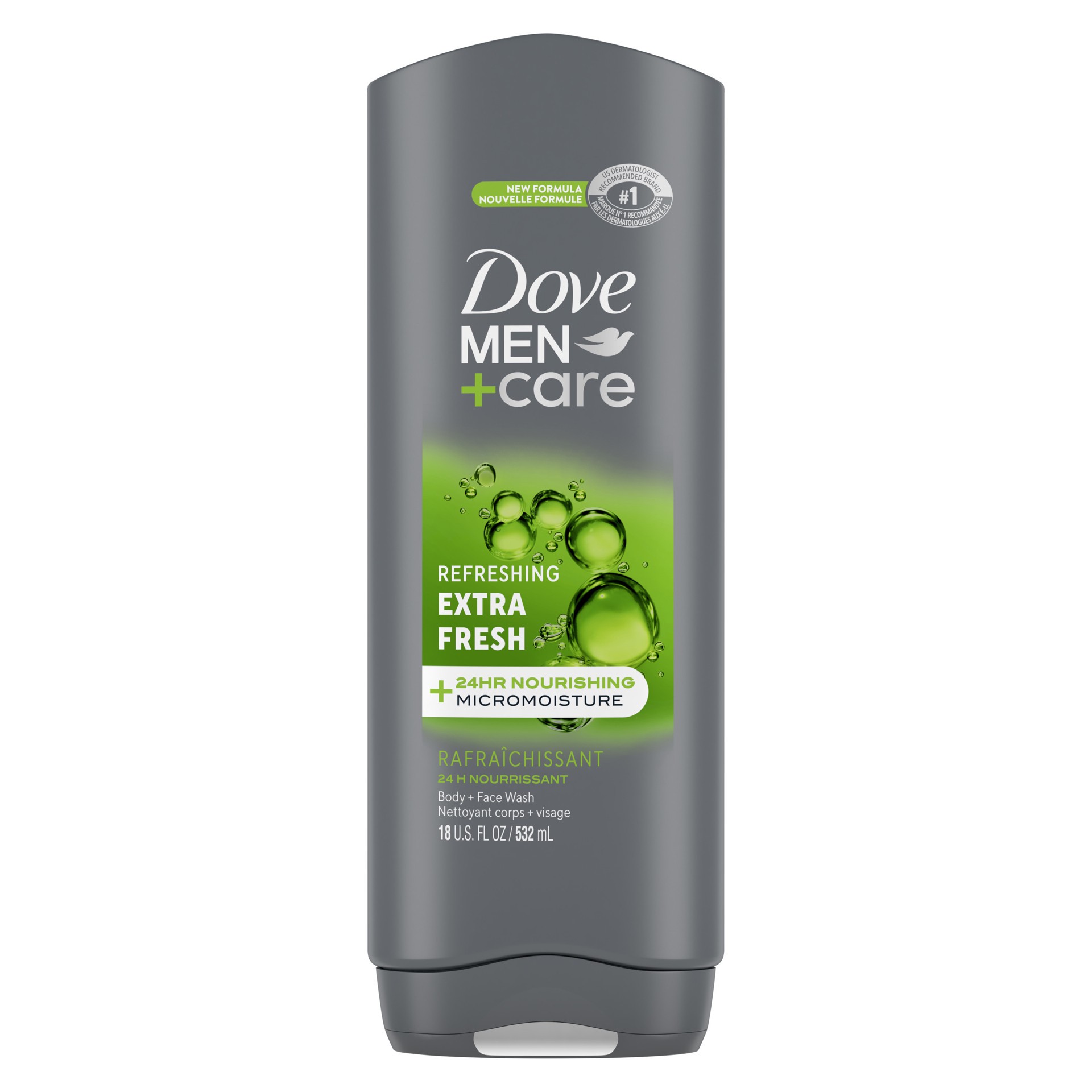 slide 1 of 3, Dove Body and Face Wash Refreshing Extra Fresh, 18 oz, 18 oz