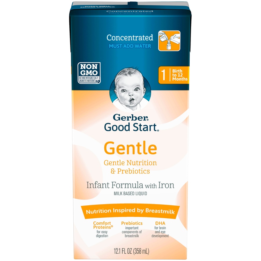 slide 1 of 1, Gerber Good Start Gentle Non-GMO Concentrated Liquid Infant Formula, Stage 1, 12 ct; 12.1 fl oz