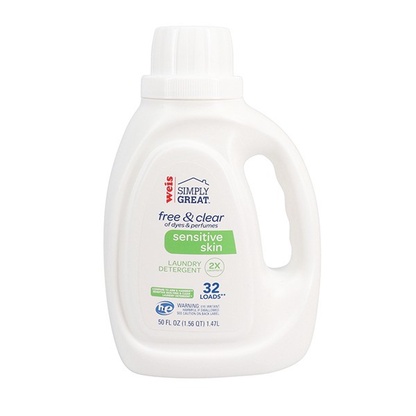 slide 1 of 6, Weis Quality Free & Clear HE Liquid Laundry Detergent, 50 fl oz