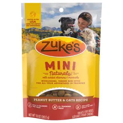 Zuke's Mini Naturals Dog Training Treats for Dogs of All Sizes, Pet Treats made with Real Peanut Butter - 10 oz Pouch
