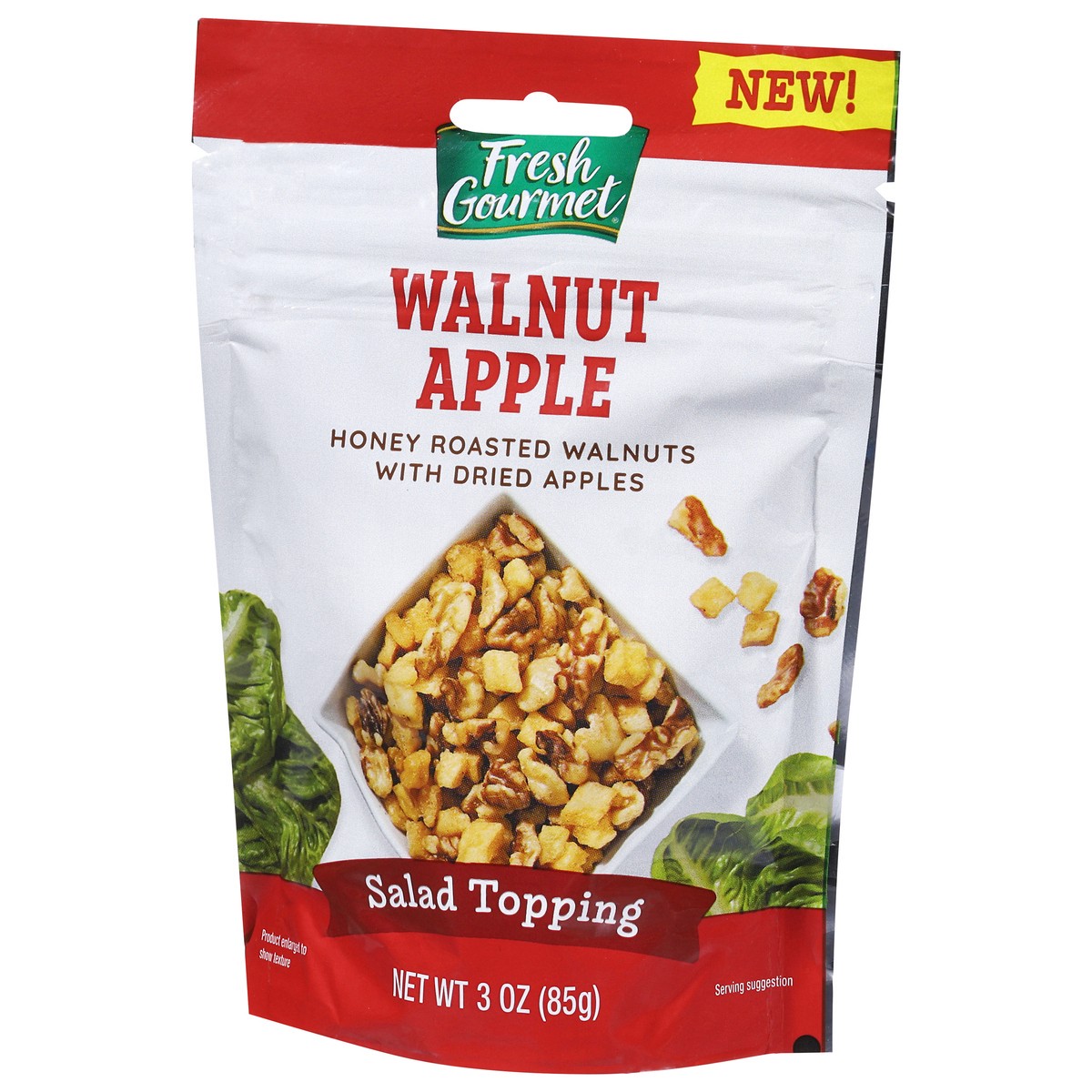 slide 3 of 15, Fresh Gourmet Walnut Apple Salad Topping 3 oz, 3 oz