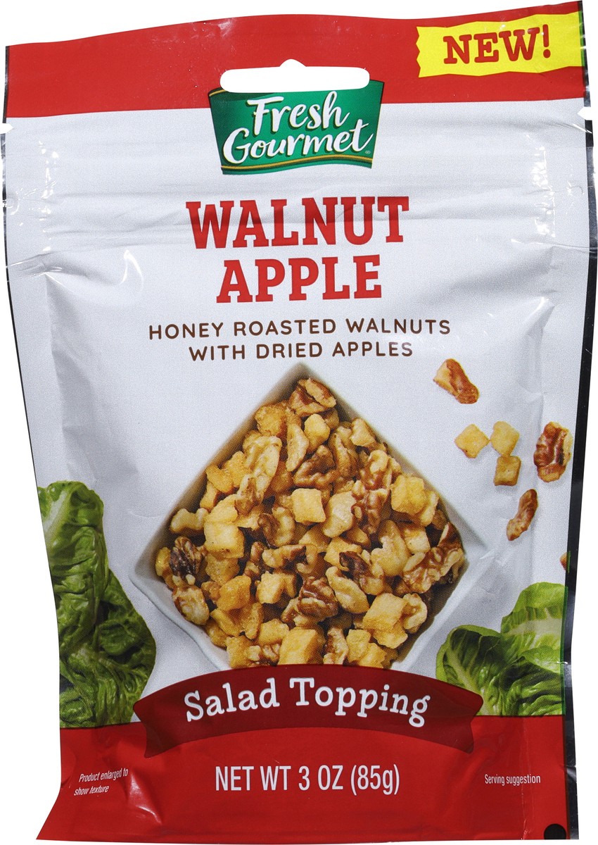 slide 13 of 15, Fresh Gourmet Walnut Apple Salad Topping 3 oz, 3 oz