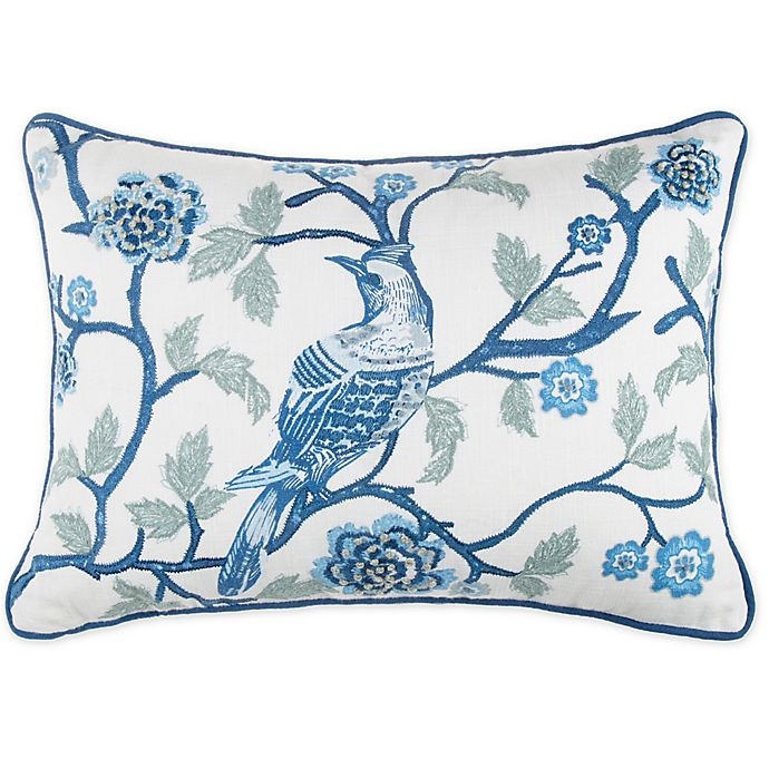 slide 1 of 2, Wamsutta Jewel Garden Throw Pillow - White/Blue, 1 ct