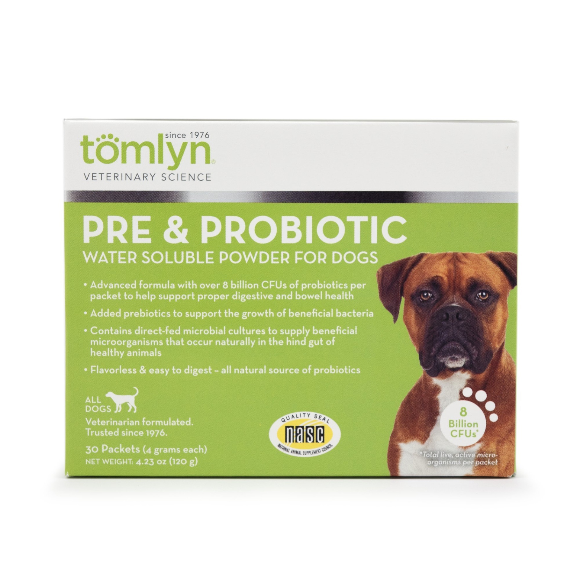 slide 1 of 1, Tomlyn Pre & Probiotic Powder for Dogs, 30 ct