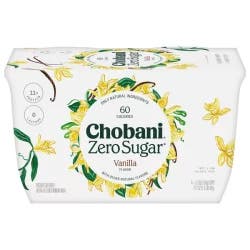 Chobani Zero Sugar Vanilla 5.3oz Greek Yogurt 4ct