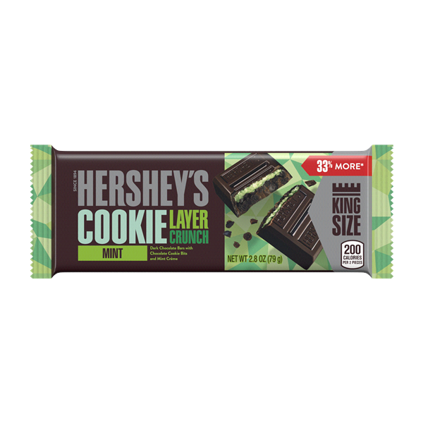 slide 1 of 1, Hersheys Cookie Layer Crunch King Size Bar, Mint, 2.8 oz