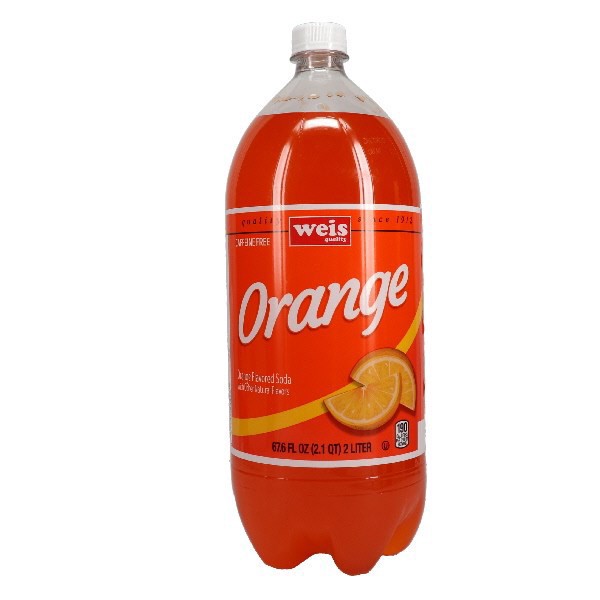 slide 1 of 1, Weis Quality Caffeine Free Orange - 2 Liter Soda, 2 liter