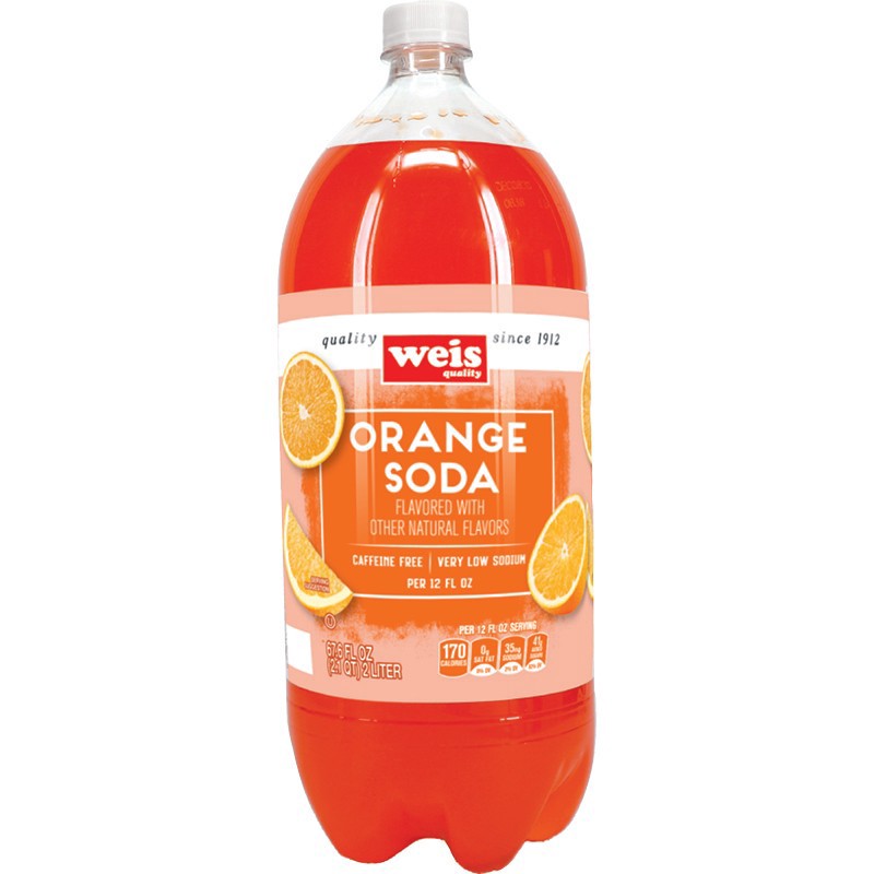 slide 1 of 1, Weis Quality Caffeine Free Orange - 2 Liter Soda, 2 liter