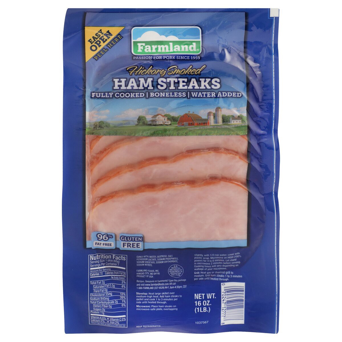 slide 1 of 11, Farmland Presliced Ham Steak, 16 oz