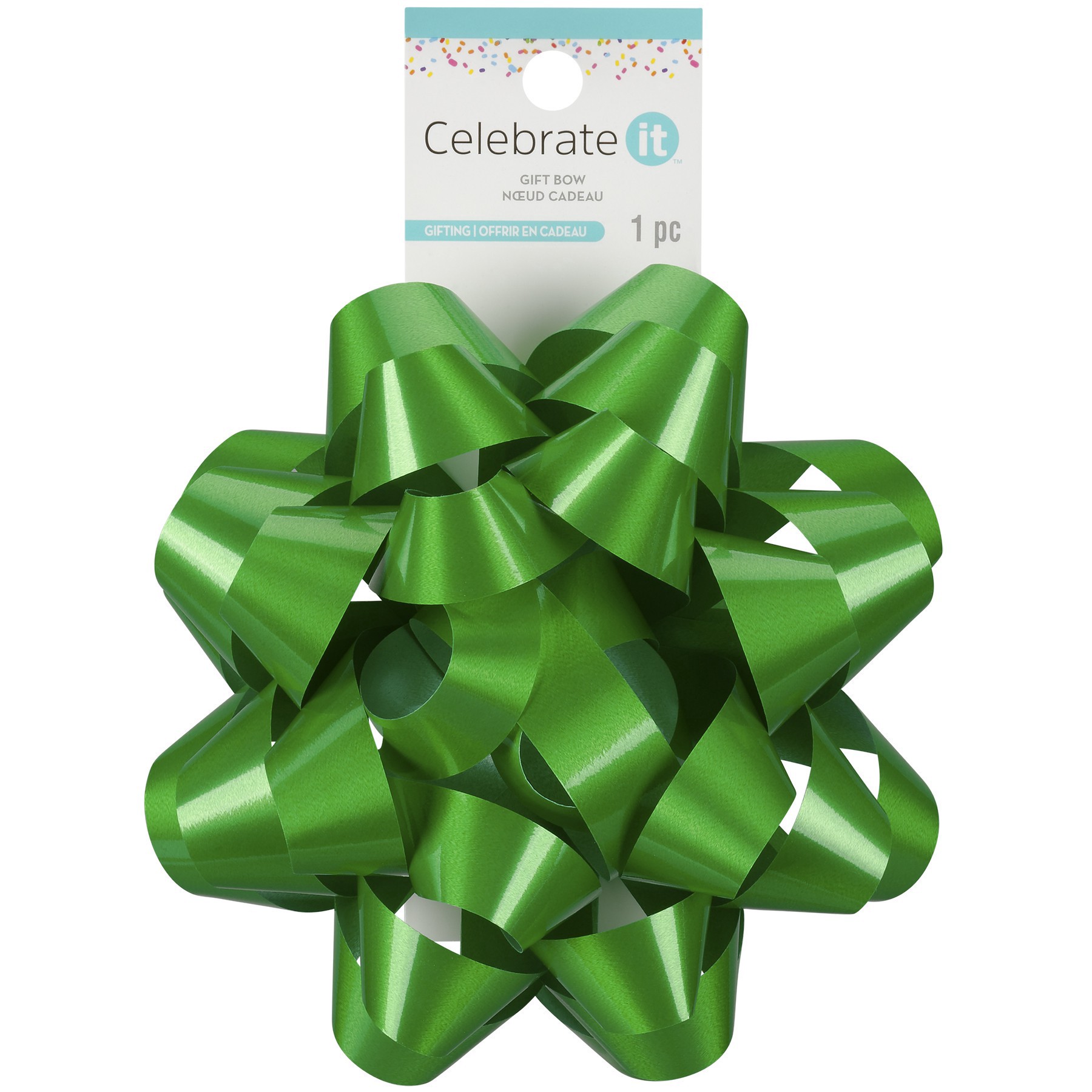 slide 2 of 3, 5.75" Kelly Green Lacquer Gift Bow By Celebrate It, 5.75 in