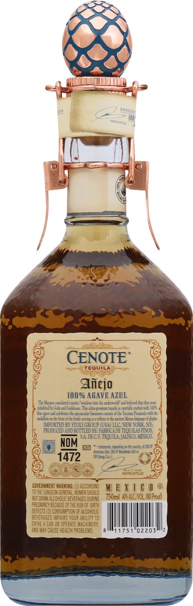 slide 2 of 11, Cenote Anejo Tequila, 750 ml