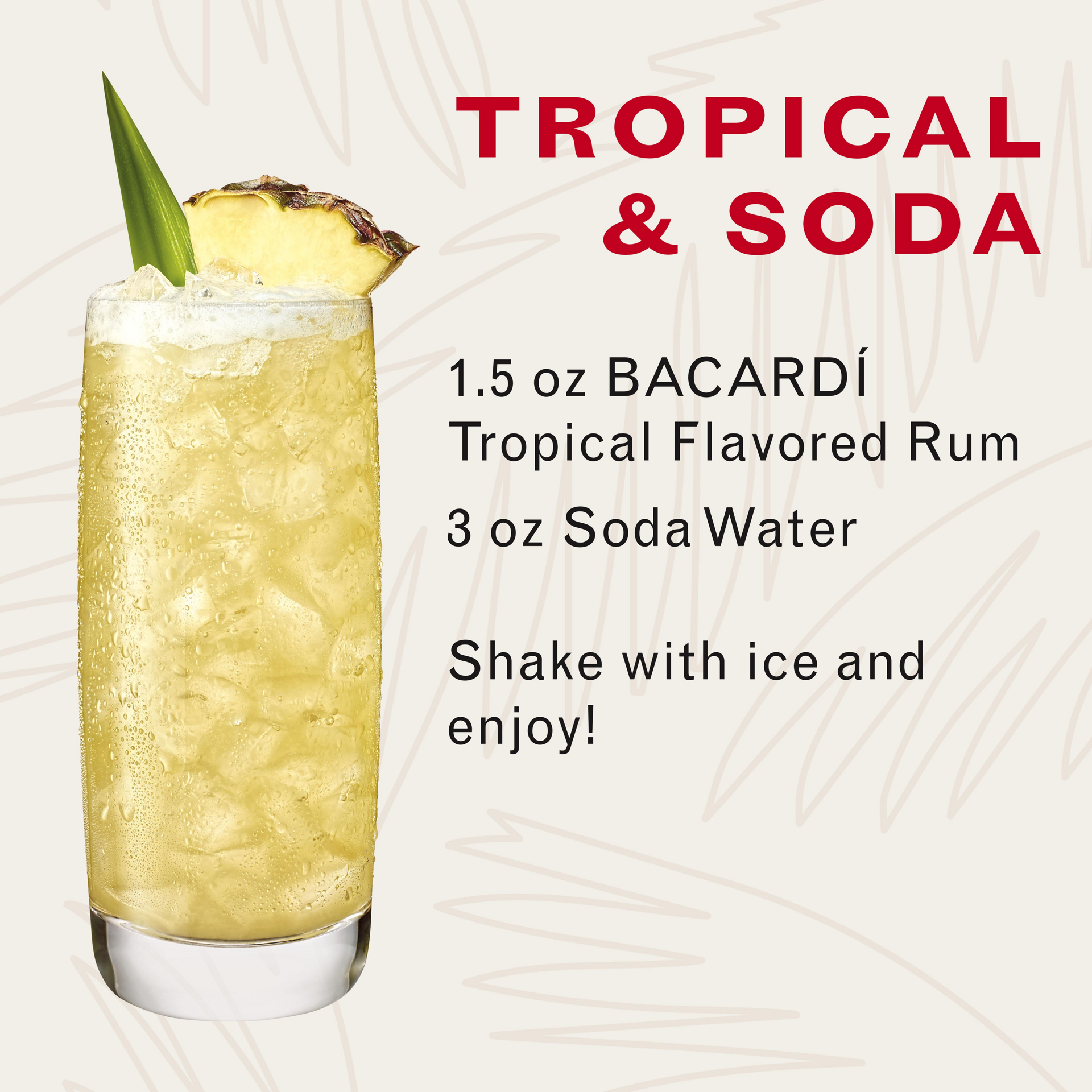 slide 3 of 5, Bacardí Bacardi Tropical Rum, Gluten Free 35% 100Cl/1L, 1 liter