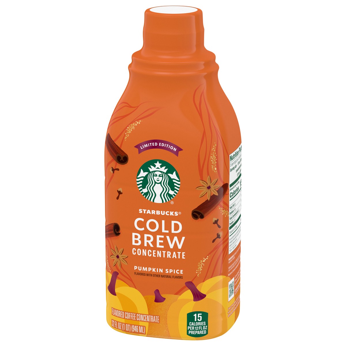 slide 4 of 4, Starbucks Pumpkin Spice Flavored Cold Brew Concentrate — Fall Limited Edition — Multi-Serve — 1 Bottle, 32 FL Oz., 32 fl oz