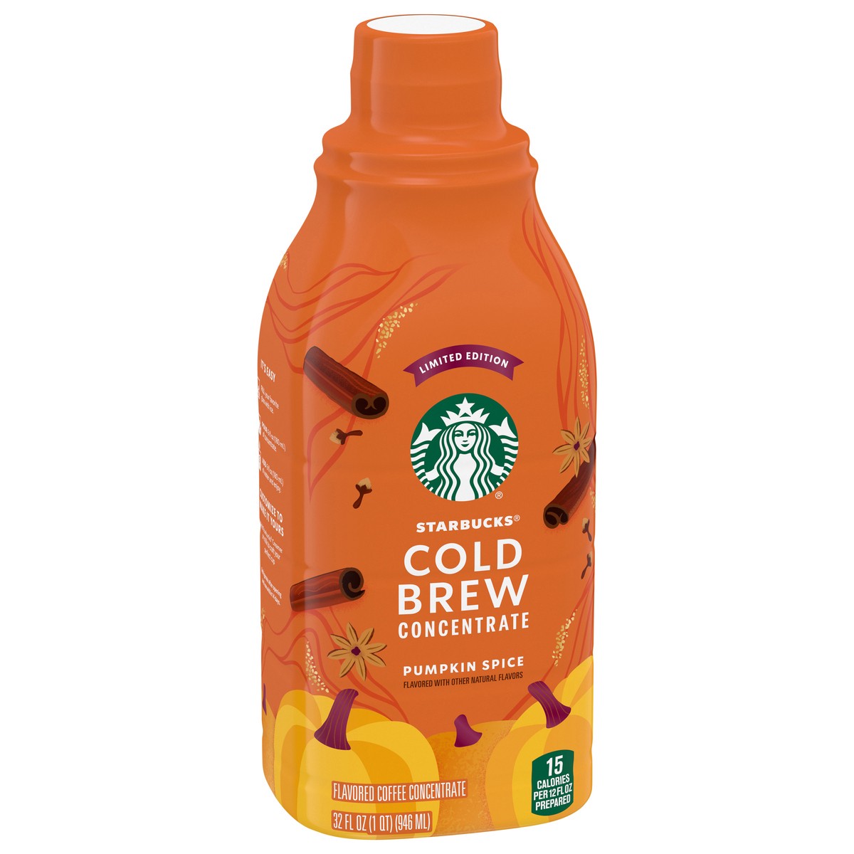 slide 2 of 4, Starbucks Pumpkin Spice Flavored Cold Brew Concentrate — Fall Limited Edition — Multi-Serve — 1 Bottle, 32 FL Oz., 32 fl oz