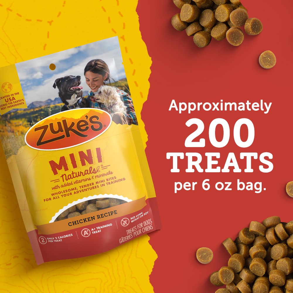 slide 8 of 9, Zuke's Zuke’s Mini Naturals Dog Training Treats for Dogs of All Sizes, Pet Treats made with Real Chicken - 10 oz. Pouch, 10 oz