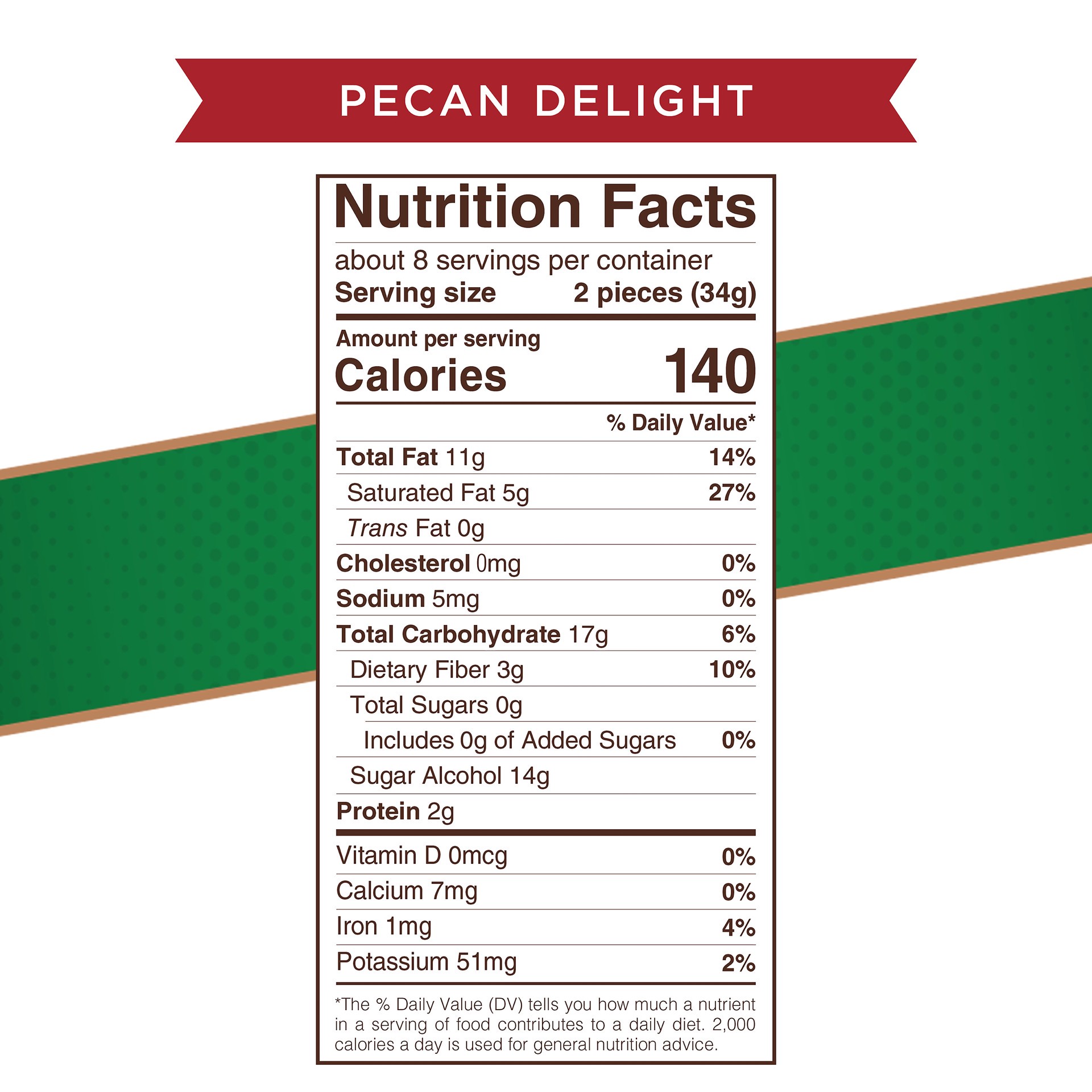 slide 3 of 3, RUSSELL STOVER Sugar Free Pecan Delight Chocolate Candy, 10 oz. bag (˜ 16 pieces), 10 oz