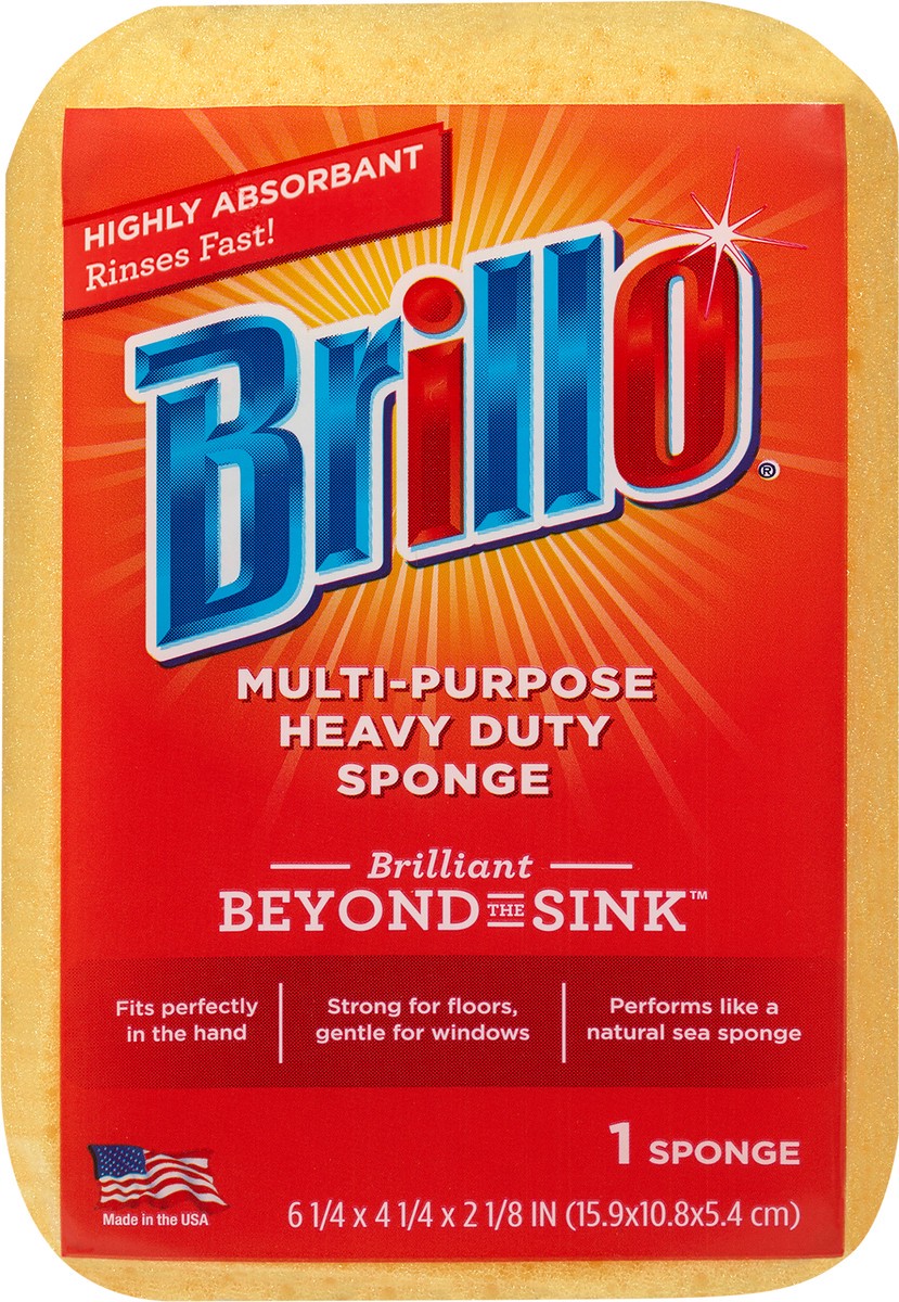 slide 5 of 5, Brillo Heavy Duty Multi Purpose Sponge, 1 ct