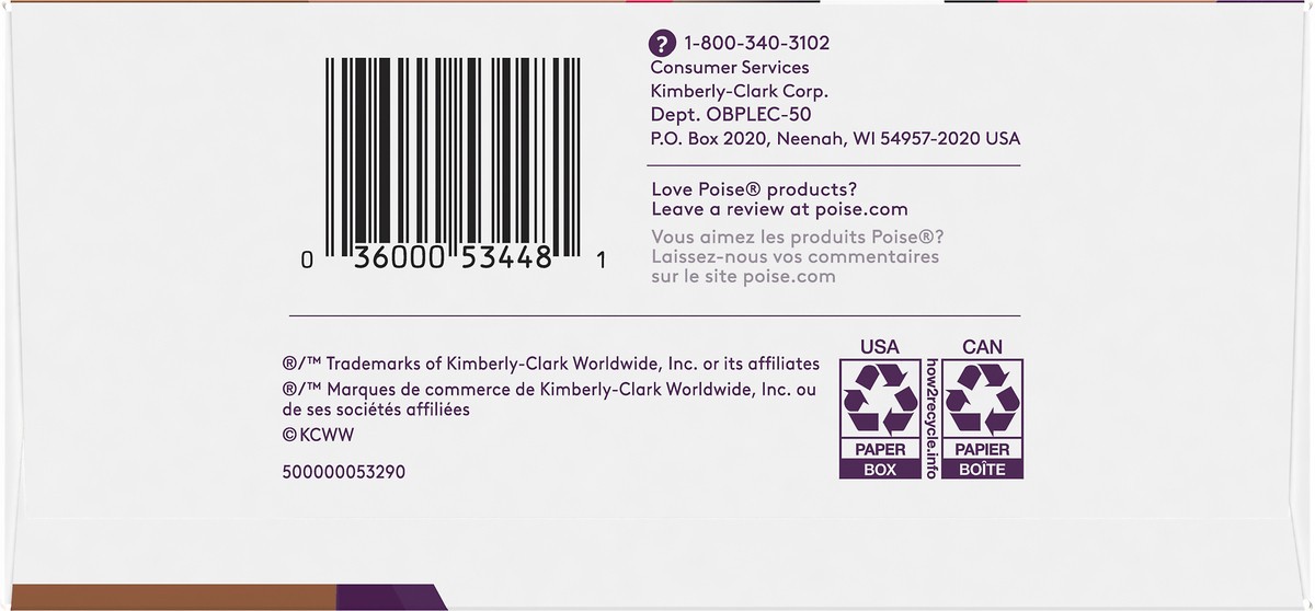 slide 4 of 9, One by Poise Long Length Extra Coverage 2-in-1 Liners 50 Liners, 50 ct